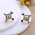 Multi-gemstone button earrings, 'colour Dimensions' - Three-Carat Multi-Gemstone Sterling Silver Button Earrings