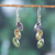 Multi-gemstone dangle earrings, 'colour Comets' - Six-Carat Multi-Gemstone Dangle Earrings with Marquise Gems