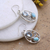 Blue topaz and larimar dangle earrings, 'Heaven's Mirror' - Oval Dangle Earrings with Blue Topaz and Larimar Gems