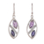 Amethyst and iolite dangle earrings, 'Marquise's Dream' - Marquise-Shaped Amethyst and Iolite Dangle Earrings