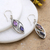 Amethyst and iolite dangle earrings, 'Marquise's Dream' - Marquise-Shaped Amethyst and Iolite Dangle Earrings