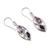 Amethyst and iolite dangle earrings, 'Marquise's Dream' - Marquise-Shaped Amethyst and Iolite Dangle Earrings