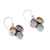 Multi-gemstone dangle earrings, 'Divine Essences' - Polished Seven-Carat Multi-Gemstone Dangle Earrings