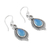 Chalcedony and blue topaz dangle earrings, 'Heaven's Triumph' - Chalcedony Cabochon and Blue Topaz Dangle Earrings