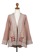 Embroidered jacket, 'Mughal Garden in Rosewood' - Embroidered Floral Rosewood Jacket with Open Front