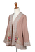Embroidered jacket, 'Mughal Garden in Rosewood' - Embroidered Floral Rosewood Jacket with Open Front