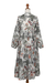Vestido camisero de algodón bordado - Vestido camisero de algodón bordado de manga larga con estampado floral