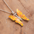 Sterling silver pendant necklace, 'Butterfly's Spring colours' - Yellow and Orange Sterling Silver Butterfly Pendant Necklace