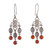 Labradorite and carnelian chandelier earrings, 'Ethereal Grandeur' - Natural Labradorite and Carnelian Chandelier Earrings
