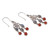 Labradorite and carnelian chandelier earrings, 'Ethereal Grandeur' - Natural Labradorite and Carnelian Chandelier Earrings