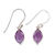 Amethyst dangle earrings, 'Lavender Beauty' - Polished Amethyst Sterling Silver Dangle Earrings from India (image 2c) thumbail