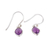 Amethyst dangle earrings, 'Lavender Beauty' - Polished Amethyst Sterling Silver Dangle Earrings from India (image 2d) thumbail
