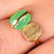 Gold-plated prehnite wrap ring, 'Green Bewitchment' - 18k Gold-Plated Wrap Ring with Natural 3-Carat Prehnite Gem