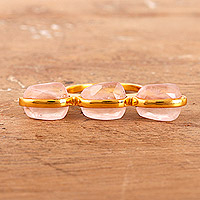 Gold-plated rose quartz cocktail ring, 'Regal Pink' - 18k Gold-Plated Nine-Carat Rose Quartz Cocktail Ring