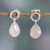 Rose quartz dangle earrings, 'Gentle Rain' - Four-Carat Rose Quartz and Sterling Silver Dangle Earrings