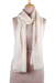 Wool scarf, 'Intense Ivory' - Classic Solid Wool Scarf in Ivory Hand-Woven in India