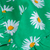 Cotton dog bandana, 'Lively Blossoms' - Cotton Dog Bandana with Daisy Pattern on Green Background