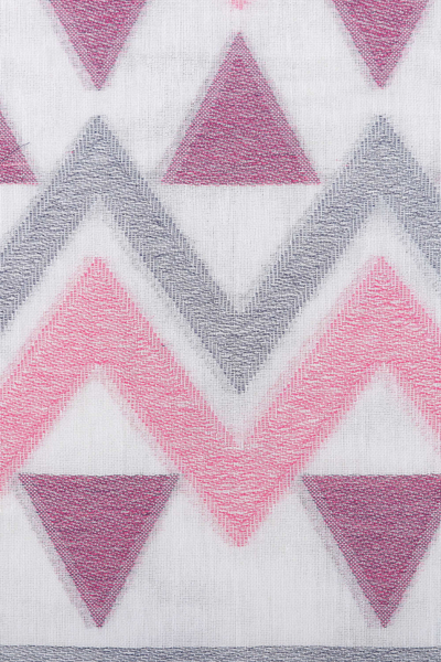 Mantón de algodón - Mantón de algodón geométrico tejido a mano en tonos carmín y malva