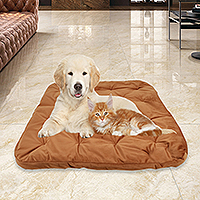 Manta para mascotas de terciopelo sintético - Manta de terciopelo sintético para mascotas en tono base naranja