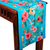Cotton table runner, 'Floral Greetings' - Turquoise Blue Cotton Table Runner with Floral Pattern (image 2b) thumbail