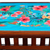 Cotton table runner, 'Floral Greetings' - Turquoise Blue Cotton Table Runner with Floral Pattern (image 2c) thumbail