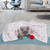 Printed pet blanket, 'Sleepy Love' - Heart-Themed Printed Pet Blanket in White and Ivory