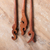 Wood hairpins, 'Palatial Grace' (set of 3) - Set of 3 Hand-Carved Natural Brown Mango Wood Hairpins