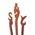 Wood hairpins, 'Palatial Grace' (set of 3) - Set of 3 Hand-Carved Natural Brown Mango Wood Hairpins