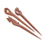 Wood hairpins, 'Maiden Grace' (set of 3) - Set of 3 Handcrafted Natural Brown Mango Wood Hairpins