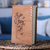 Geprägtes Ledertagebuch – Tagebuch aus geprägtem beigefarbenem Leder mit Baummotiv und 95 Seiten
