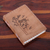 Geprägtes Ledertagebuch – Tagebuch aus geprägtem beigefarbenem Leder mit Baummotiv und 95 Seiten