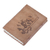 Embossed leather journal, 'Tree of Vitality' - Tree-Themed Embossed Beige Leather Journal with 95 Pages
