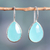 Chalcedony dangle earrings, 'Compassionate Grace' - 12-Carat Drop-Shaped Chalcedony Dangle Earrings