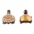 Wood magnets, 'Festive Turtles' (pair) - 2 Wood Turtle Magnets with Beaded and Hand-Painted Accents (image 2e) thumbail