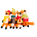 Wool felt ornaments, 'Fantastic Fox Friends' (set of 4) - Set of 4 Handcrafted Wool Felt Fox Ornaments from India