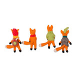 Wool felt ornaments, 'Fantastic Fox Friends' (set of 4) - Set of 4 Handcrafted Wool Felt Fox Ornaments from India