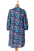 Vestido recto de algodón - Vestido recto de algodón hasta la rodilla con estampado floral en tonos azules