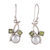 Cultured pearl and peridot dangle earrings, 'Pure & Lucky' - Floral-Inspired Cultured Pearl and Peridot Dangle Earrings