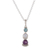 Multi-gemstone pendant necklace, 'Celestial Trinity' - One-Carat Multi-Gemstone Pendant Necklace from India