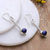 Lapis lazuli dangle earrings, 'Royal Pendulum' - Modern Sterling Silver and Lapis Lazuli Dangle Earrings