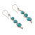 Reconstituted turquoise dangle earrings, 'Swirling Orbs' - Modern 925 Silver Reconstituted Turquoise Dangle Earrings