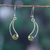 Peridot dangle earrings, 'Abstract Fortune' - Abstract and Modern One-Carat Peridot Dangle Earrings