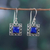 Pendientes colgantes de lapislázuli - Pendientes colgantes geométricos de lapislázuli de la India