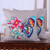 Embroidered cotton cushion covers, 'Butterfly Universe in Grey' (pair) - Embroidered Grey Butterfly Cotton Cushion Covers (Pair)