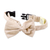 Pet collar, 'Royal Elegance in Alabaster' - Faux Velvet Adjustable Pet Collar with Bow Tie in Alabaster