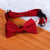 Pet collar, 'Royal Elegance in Cherry' - Faux Velvet Adjustable Pet Collar with Bow Tie in Cherry