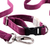 Pet collar and leash set, 'Adorable Fusion in Plum' - Faux Velvet Adjustable Pet Collar and Leash Set in Plum