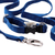 Pet collar and leash set, 'Adorable Fusion in Azure' - Faux Velvet Adjustable Pet Collar and Leash Set in Azure