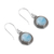 Larimar dangle earrings, 'Regal Enchantment' - Polished Natural Round Larimar Dangle Earrings from India