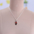 Garnet and carnelian pendant necklace, 'Crimson Arcadia' - 3-Carat Garnet and Natural Carnelian Pendant Necklace